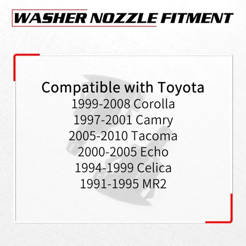 Vista 2 de OTUAYAUTO Boquillas para limpiaparabrisas delantero – Repuesto para Toyota Corolla 99-08, Toyota Camry 97-01, Toyota Tacoma 05-10, Toyota Echo 00-05