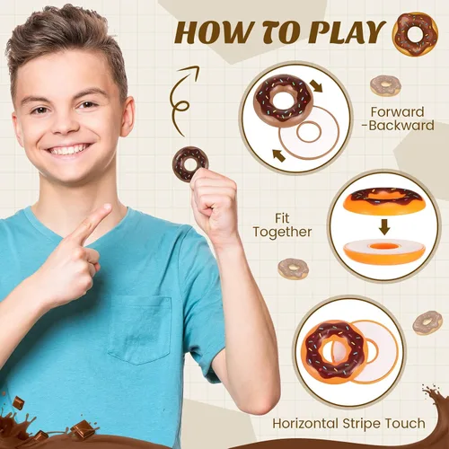 Vista 4 de 2 piezas de moneda háptica en forma de dona deslizante magnética Fidget Slider Toy ADHD Autismo Alivio sensorial del estrés y la ansiedad Depresión