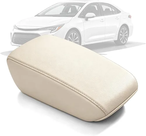 Vista 21 de AOMSAZTO Fundas para reposabrazos de consola central marfil para Corolla Toyota 2014-2019
