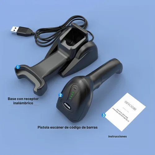 Vista 9 de Symcode Escáner de código de barras QR industrial Bluetooth con soporte de carga inalámbrico, escáner de código de barras inalámbrico 2D 1D Escáner