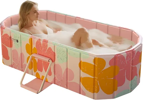 Vista 11 de Bañera Plegable Portátil, Bañera Independiente Sin Instalación, Bañera de SPA para Baño de Remojo, Cabina de Ducha Plegable Baño Caliente y Frío