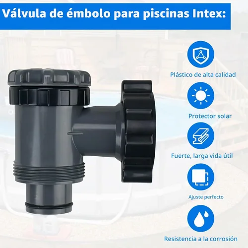 Vista 4 de Válvula de émbolo ChangTa para piscinas Intex, compatible con 38