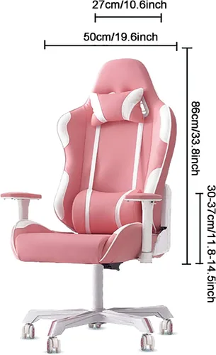 Vista 2 de Silla de oficina para videojuegos, silla de computadora, respaldo alto, ajustable, silla giratoria para deportes electrónicos, silla reclinable