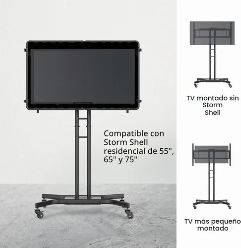 Vista 4 de Storm Shell Carro rodante Ourdoor para gabinetes de TV Storm Shell