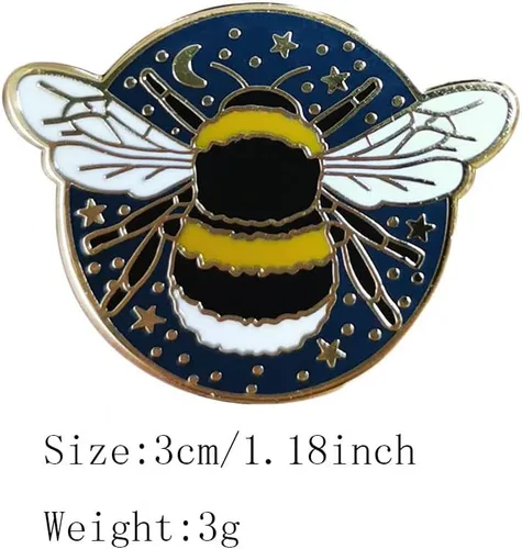 Vista 2 de Insignia de abejorro Broche de estrella y luna para artista, joyería brillante, arte de graduación, regalo de recuerdo de graduación, broche