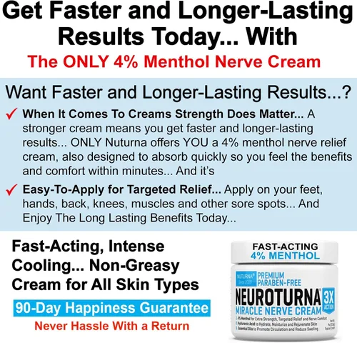 Vista 3 de Nuturna Crema para Alivio del Dolor Nervioso por Neuropatía - Crema Premium para Nervios 3X Acción para Alivio Específico y Confort Nervioso