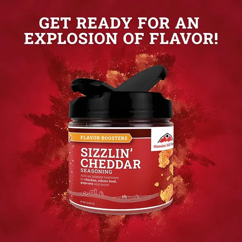 Vista 5 de Hoosier Hill Farm Condimento Sizzlin' Cheddar, Potenciadores de Sabor, 8 oz (Paquete de 1)