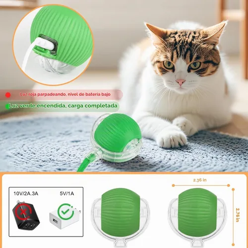 Vista 7 de Goosheep 1PK Automatic Rolling Interactive Cat Toys Ball for Indoor Cat Dog