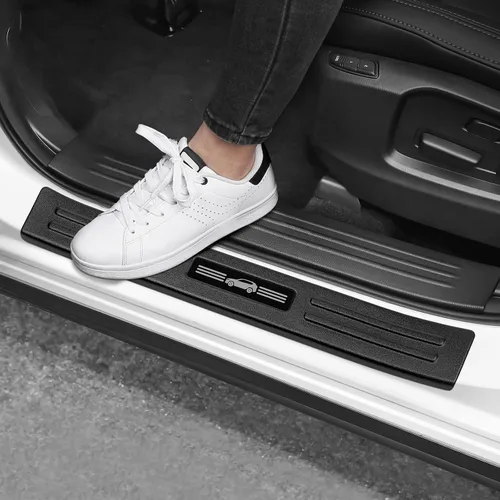 Vista 13 de 4 protectores de umbral de puerta compatibles con Lexus 2015-2021 NX NX200t/NX300/NX300h, accesorios de material plástico ABS negro mate