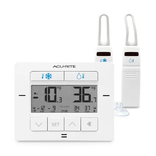 Vista 9 de AcuRite Termómetro digital inalámbrico para nevera y congelador con alarma, temperatura máxima/mínima para el hogar y restaurantes (00515M) 4.25" x