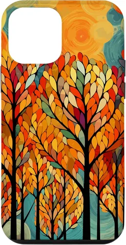Vista 16 de iPhone 16 Otoño y coloridas hojas y árboles de otoño, funda temática de color de otoño