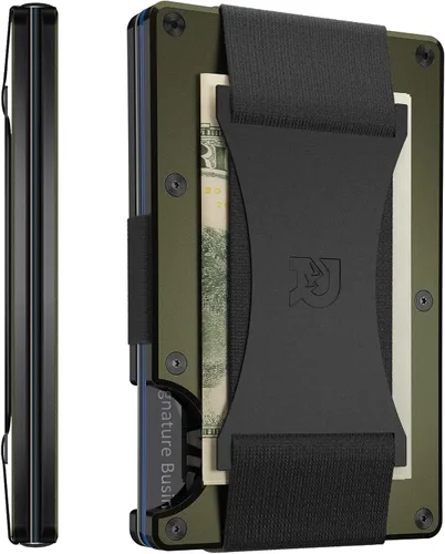 Vista 6 de The Ridge Wallet - Slim Minimalist Compact Wallet and Card Holder RFID Protected Front Pocket Wallets Integrated Money Clip