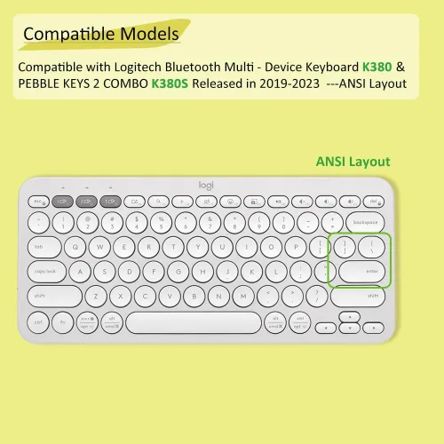 Vista 2 de Funda para teclado Logitech K380 y Pebble Keys 2 K380S Combo Multidispositivo Bluetooth, silicona, a prueba de polvo, accesorios de protección