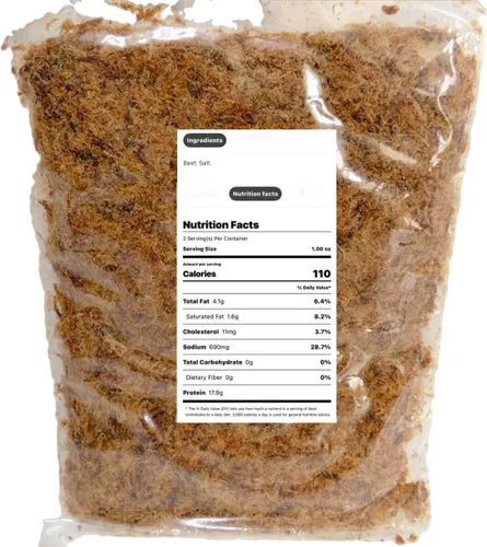 Vista 2 de Machacado Carne Seca De Res Carne Res Carne Rallada Jerkey De México Apodaca N.L. (4oz)