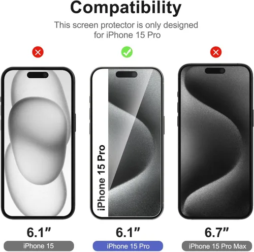Vista 185 de NEW'C Paquete de 3 protectores de pantalla de privacidad para iPhone Air/iPhone 17 Air (6.5 pulgadas), película de vidrio templado antiespía