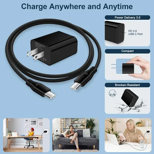 Vista 7 de Cargador de teléfono Samsung A17 A16 5G A15, cargador rápido de 20 W para Samsung Galaxy S26 A17 A56 A36 A26 A16 A55 A35 A25 A15 A54 A14 A53 A13 S25