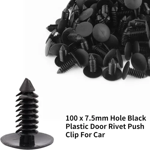 Vista 5 de Yosoo Universal Car 0.295 in agujero plástico puerta remache sujetador push clip negro 100pcs