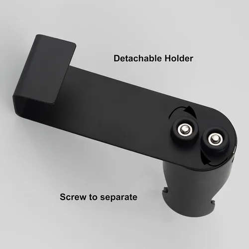 Vista 6 de Soporte para rociador de bidé de inodoro negro, soporte para cabezal de ducha de mano de acero inoxidable Biveah KZS004B