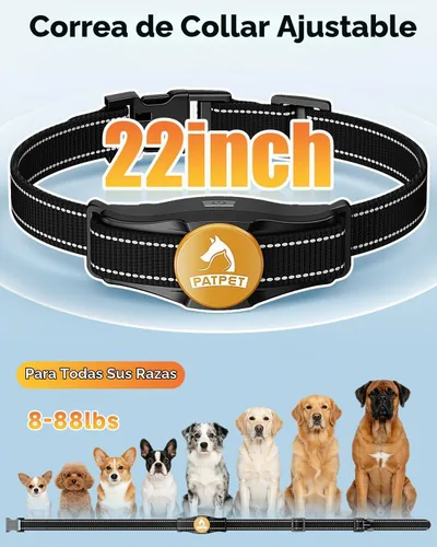 Vista 5 de PATPET - Collar de choque para perro, collar recargable de entrenamiento para perros con control remoto para perros medianos y grandes, 3 modos