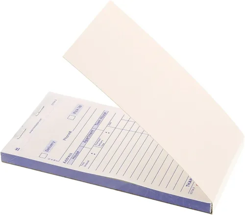 Vista 3 de AmerCareRoyal - Bloc de cheques para invitados, 14 líneas, tres partes sin carbono, 3.4 x 6.69, 50 formas/bloc, 50 almohadillas/caja