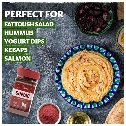 Vista 5 de Set de Sumac y Zaatar, Especia de Sumac 184g + Especia de Zaatar 184g, Pack Doble, Duo Esencial, Especia Za'atar para Panes, Ensaladas, Carnes
