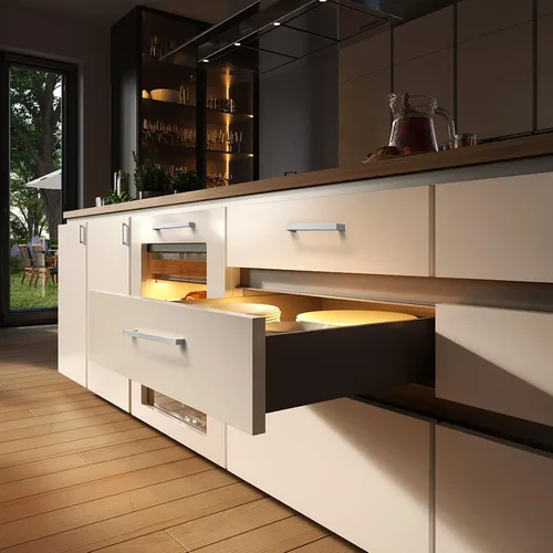 Vista 7 de GOBEKOR Paquete de 10 manijas sólidas de níquel cepillado para gabinetes de cocina con orificios centrales de 5 pulgadas, tiradores de cajón
