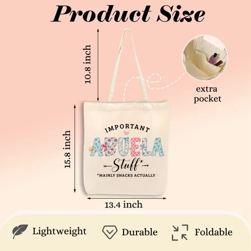 Vista 4 de Bolsa de playa inspiradora para mamá, abuela, tía, suegra, para mujer, cumpleaños, Navidad, día de la madre