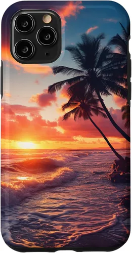 Vista 29 de Palm Tree Sunset Tropical Boho Beach Aesthetic Vacation Case for iPhone 17