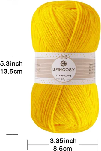 Vista 2 de 2 piezas de hilo para ganchillo, se siente suave, 280 yardas, colores surtidos, hilo acrílico de 4 capas para ganchillo y tejer a mano - rojo Rojo