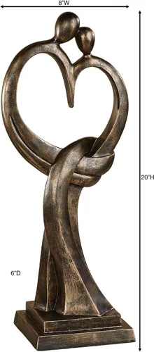 Vista 6 de Escultura de amor eterno con toque de clase, acabado en bronce