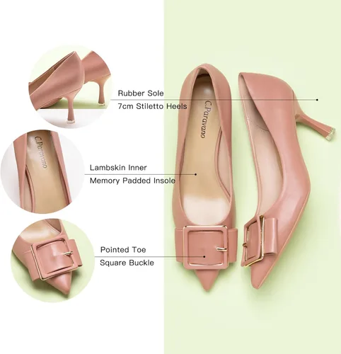 Vista 4 de C.Paravano Zapatos de tacón I para mujer I Zapatos de tacón para mujer I Zapatos de diseñador I Tacones de aguja I Elegantes Zapatos I Hebillas