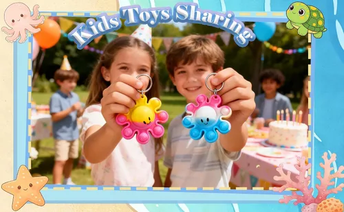 Vista 3 de Paquete de 24 llaveros de pulpo a granel para ansiedad a granel para adolescentes y niños, suministros de fiesta de cumpleaños, regalos de aula