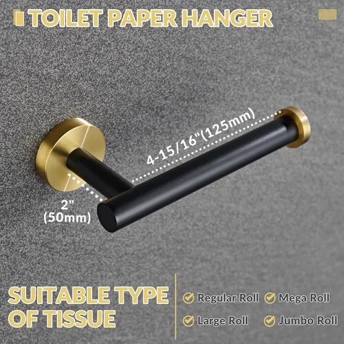 Vista 2 de Portarrollos para papel higiénico, APLusee colgador de acero inoxidable de medio abierto redondo, almacenamiento de pared para baño o cocina