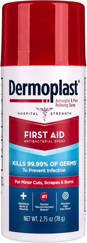 Vista 10 de Dermoplast Toallitas antisépticas medicinales, paños de primeros auxilios, analgésicos para cortes menores, rasguños y quemaduras sobre la marcha