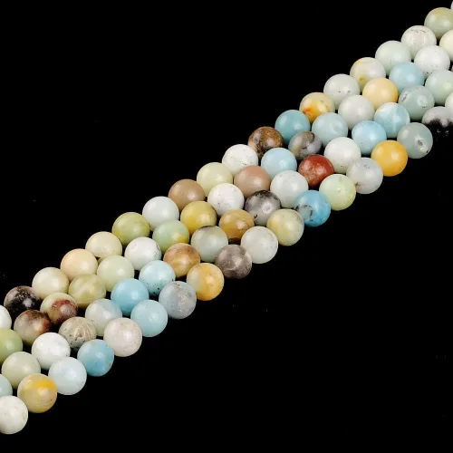 Vista 3 de 6mm Nature Stone Beads Amazonite Gemstone Beads Loose Beads for DIY Jewelry Making Approxi 15.5 inch 60pcs 1 Strand per Bag