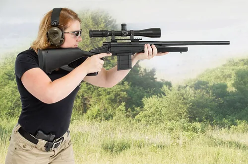 Vista 2 de BenchMaster Rifleman ACH - Orejeras para disparar, 21 dB, conciencia situacional, orejeras de protección auditiva, conector de música de 0.138 in