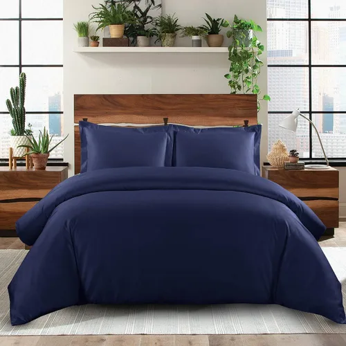 Vista 10 de Royal Hotel Bedding Funda de edredón de 500 hilos, 100% algodón, cierre de botón, suave y fresco, juego de funda de edredón de 2 piezas, tamaño Negro