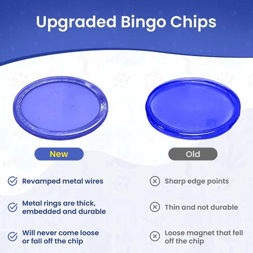Vista 5 de MR CHIPS Fichas de bingo magnéticas con anillo de metal de 3/4 pulgadas, 1001 piezas mejoradas, varios transparentes, disponibles en 7 colores, una