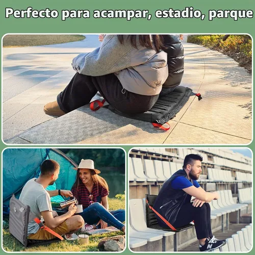 Vista 8 de EULANT Asientos plegables inflables ligeros para silla de camping con soporte trasero y correas ajustables, sillas plegables para camping