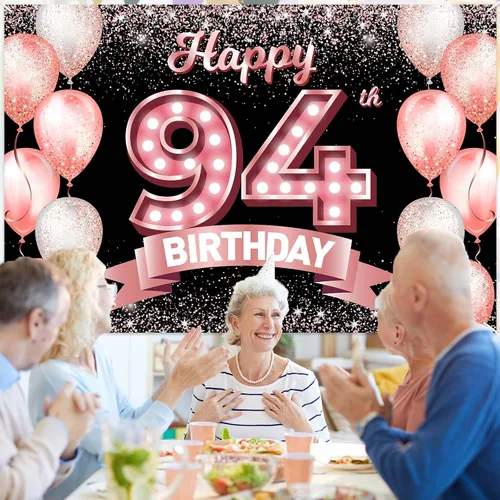 Vista 73 de Cartel de feliz cumpleaños décimo oro rosa, telón de fondo, saludos a 10 años, globos de confeti, decoración temática para niñas de 10 años