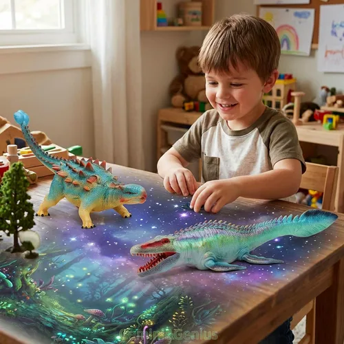 Vista 2 de Gemini&Genius Ankylosaurus - Juguete de dinosaurio para niños de 3, 4, 5, 6 y 7 años, escultura realista y textura, dinosaurios, gran regalo