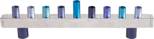 Vista 34 de Majestic Giftware Menorá de Janucá chapada en plata con diseño de cuentas (MN-HA123) Compatible con velas estándar de Janucá Calidad duradera