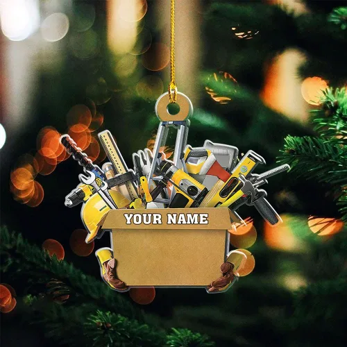 Vista 6 de Podagree - Adorno personalizado para electricista, bolsa de herramientas para electricista, adorno de Navidad, regalo de electricista, adorno de Elt1