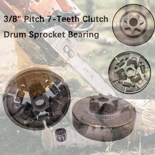 Vista 6 de Kit de rodamientos de piñón de tambor de embrague de paso de 3/8 "de 7 dientes para motosierra Stihl 029 MS290 MS310 039 MS390