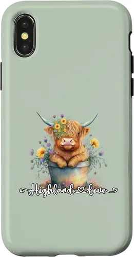 Vista 5 de Lindo bebé Highland vaca ternero amor primavera pastel novedad caso para iPhone 16