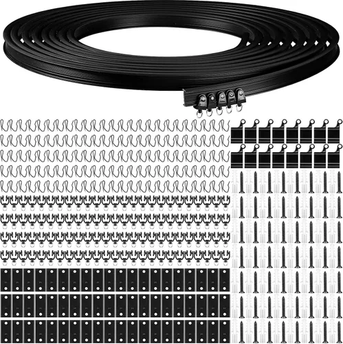 Vista 13 de Jetec Riel de cortina flexible para techo, riel flexible flexible para colgar en la pared, para sala de estar, dormitorio, barra divisora RV
