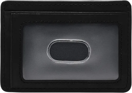Vista 2 de Fossil Cartera minimalista de cuero para hombre con bolsillo frontal