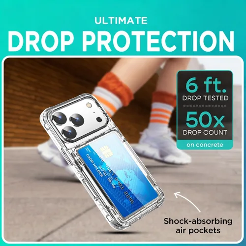 Vista 4 de AICase Funda tipo cartera para iPhone 18 Pro con tarjetero para mujeres