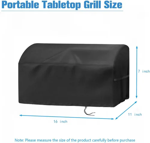 Vista 2 de Cubierta de Parrilla para Parrilla Hibachi, Cubierta de Parrilla de Mesa Pequeña Impermeable para Exteriores de Servicio Pesado, Cubierta