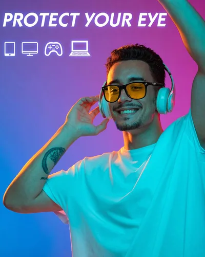 Vista 6 de Blue Light Blocking Glasses Gaming- Filtering Computer Gaming Screen/TV/Phone UV Blue Ray